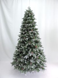 Snow Flocked Christmas Tree with pine cones – Sri Lanka Christmas Trees